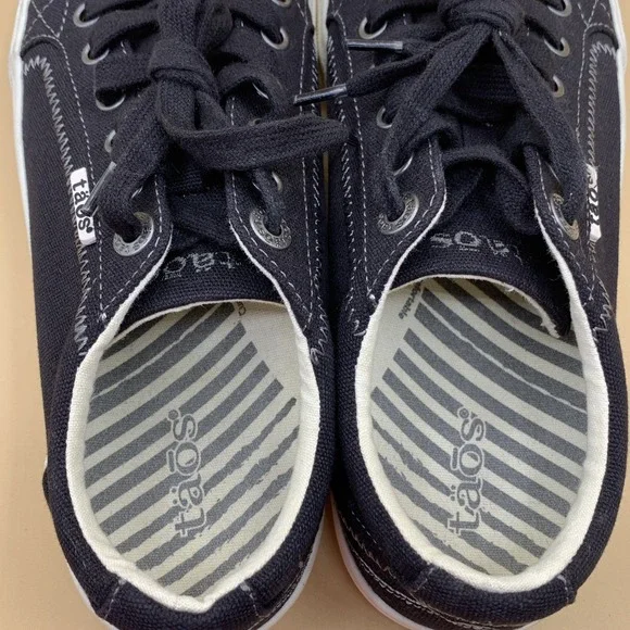 Taos Plim Soul Sneakers Casual Women's Black Canvas Low Top - Size 7.5 - Picture 4 of 7